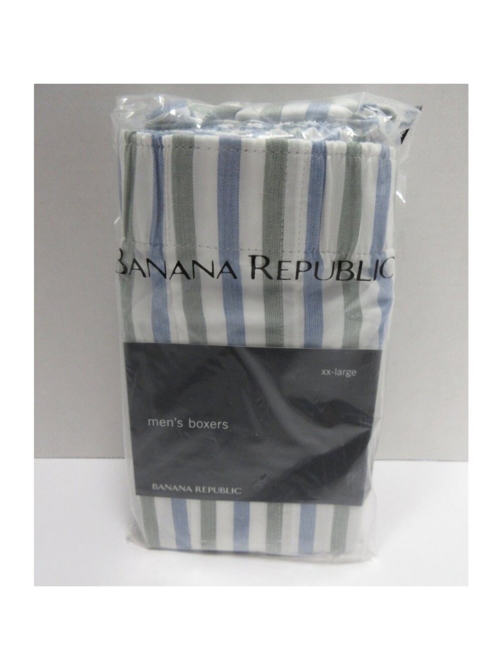 Banana Republic Underwear XXL White Boxer Shorts Striped Cotton Y2K NEW